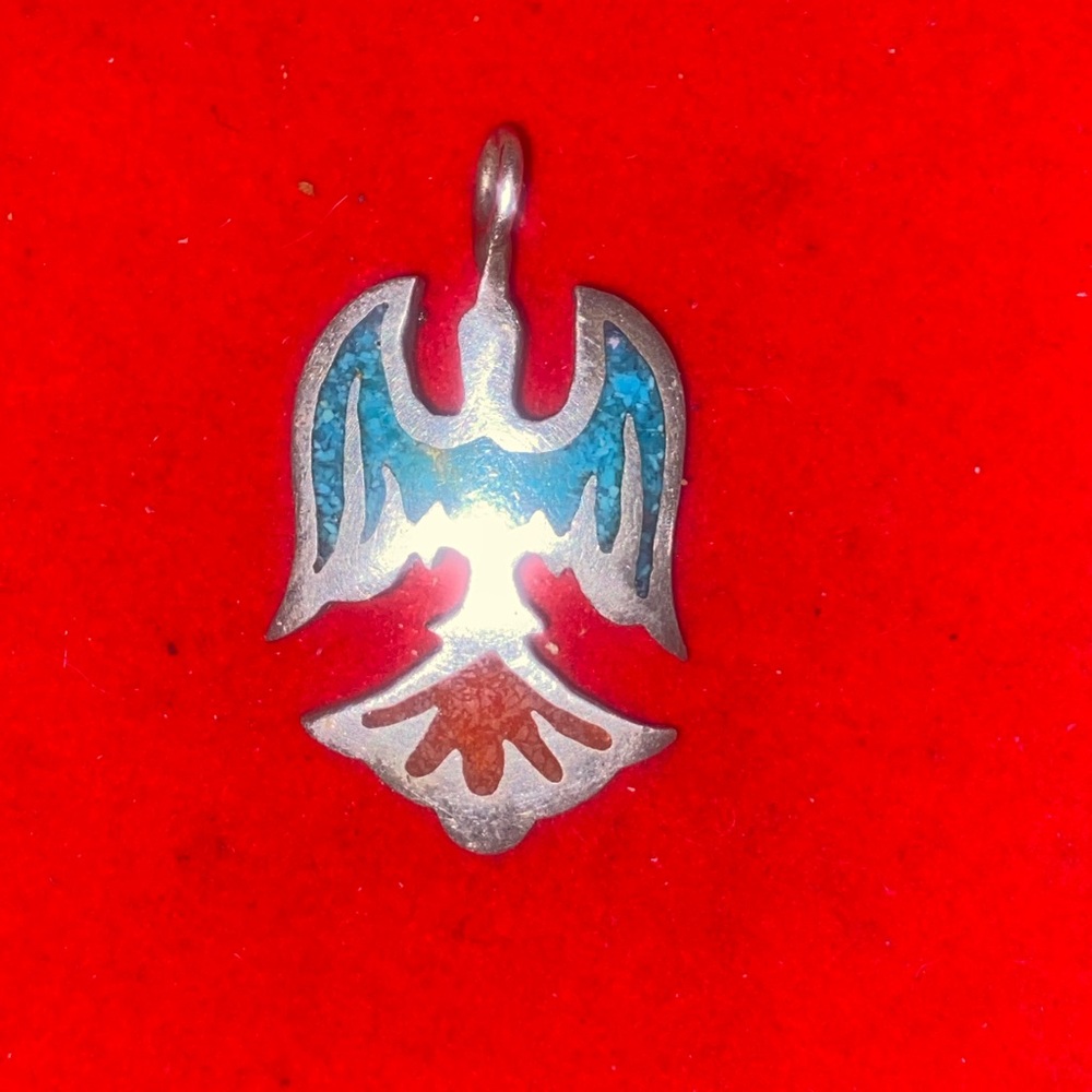 Silver and Turquoise Eagle Pendant